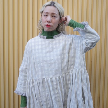YUKI dress - windows - WHITE×GRAY CHECK