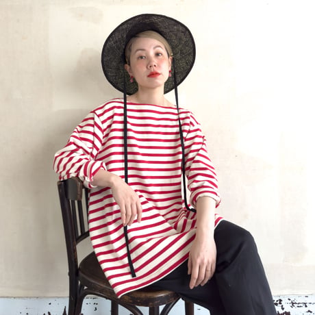 grandpappy's basque shirt - red & off white