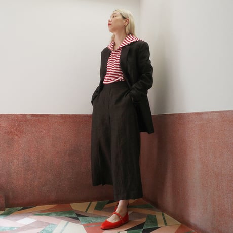 182 sailor collar border tops - passion red
