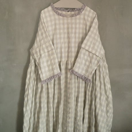 YUKI dress - windows - WHITE×GRAY CHECK