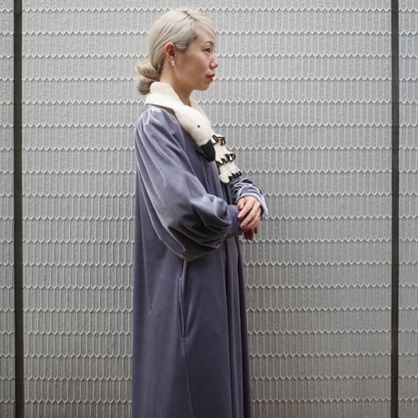 GO GO VINTAGE! VELOUR DRESS - gray diamond