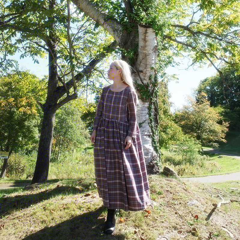 ワンピース madder madder magical sleeve check dress ON/OFF “Luna” magical sleeve check dress | madd