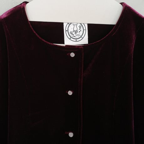GO GO VINTAGE!  VELOUR BOLERO JACKET - garnet