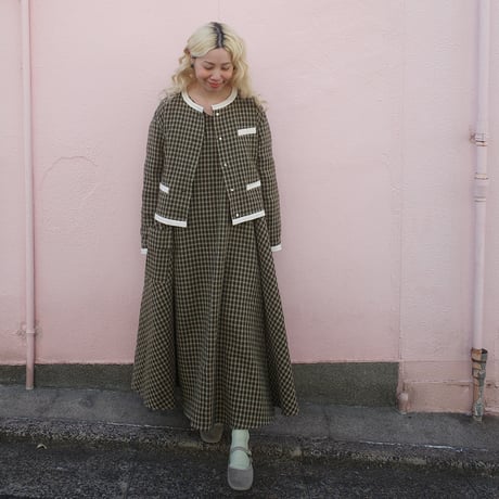 ON/OFF CHECK 182 DRESS - MODERN SEPIA