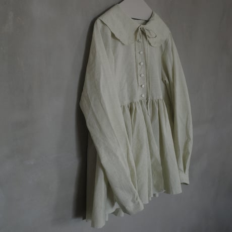 CANDY STRIPES big collar blouse - vanilla mint