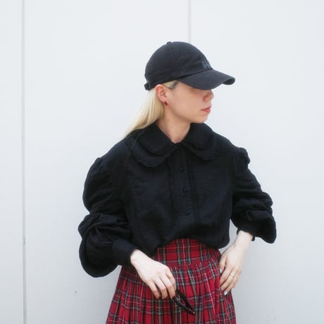 GO GO VINTAGE! BLOUSE - BLACK×BLACK