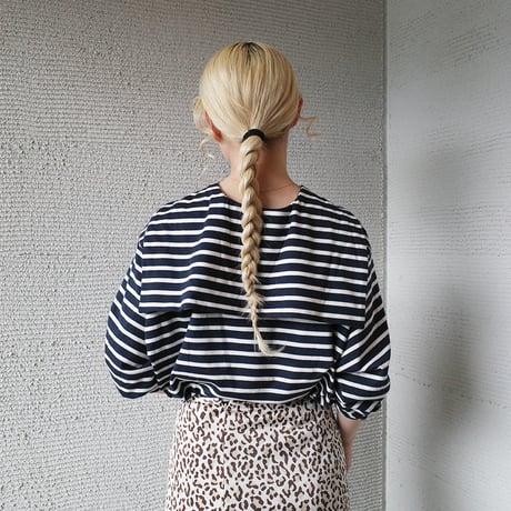 182 sailor collar border tops - calm navy