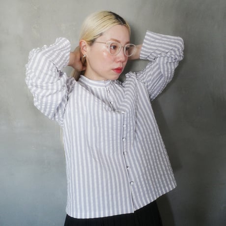 PARASOL STRIPES BLOUSE JACKET - cloudy gray