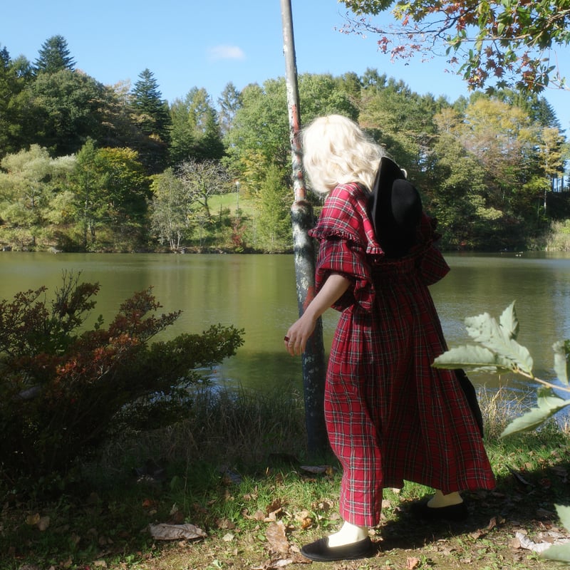 madder madder チェックラップスカート 赤チェック マダマダ DERA” CHECK HARVEST FESTIVAL SKIRT | madder ma