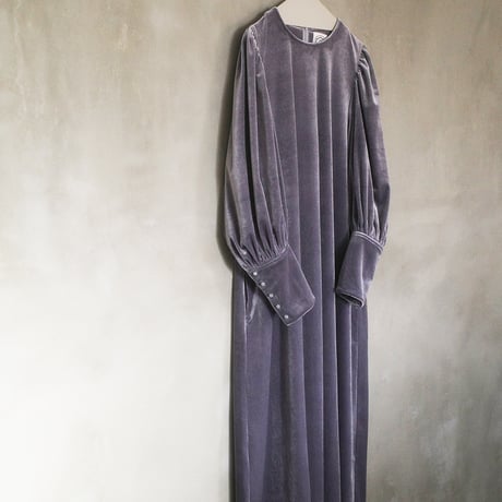 GO GO VINTAGE! VELOUR DRESS - gray diamond