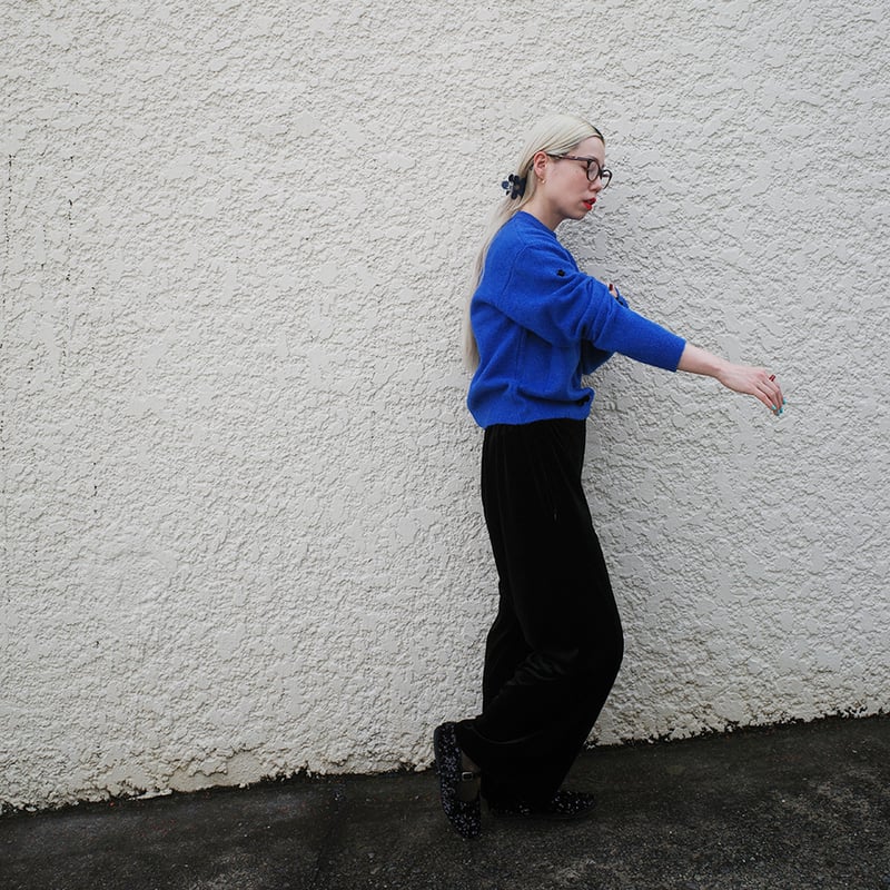 GO GO VINTAGE! VELOUR PANTS - onyx | madder m