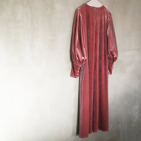 GO GO VINTAGE! VELOUR DRESS - pink diamond