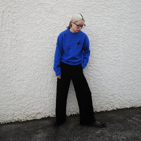 GO GO VINTAGE!  VELOUR PANTS  - onyx