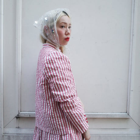 PARASOL STRIPES BLOUSE JACKET - sunny red