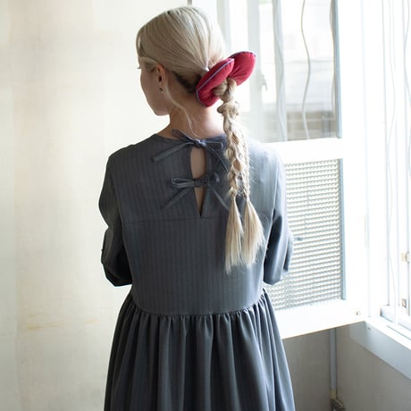 herringbone tiered dress - gray