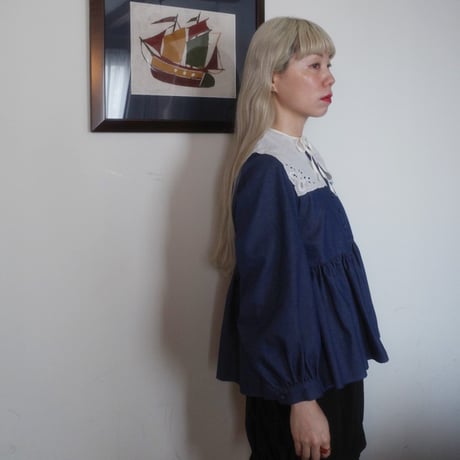 “Zephyrus” first breath  blouse jacket - navy