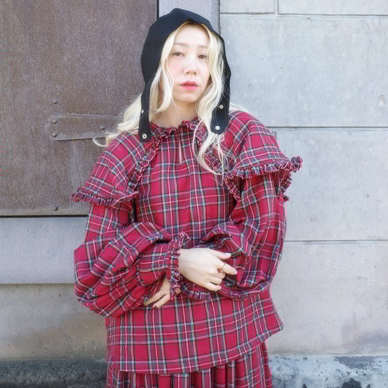 maddermadder シェルターブラウス DERA” CHECK SHELTER BLOUSE | madder madder