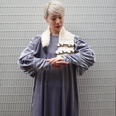 GO GO VINTAGE! VELOUR DRESS - gray diamond