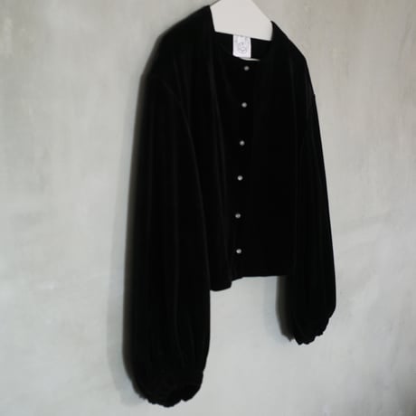 GO GO VINTAGE!  VELOUR BOLERO JACKET - onyx