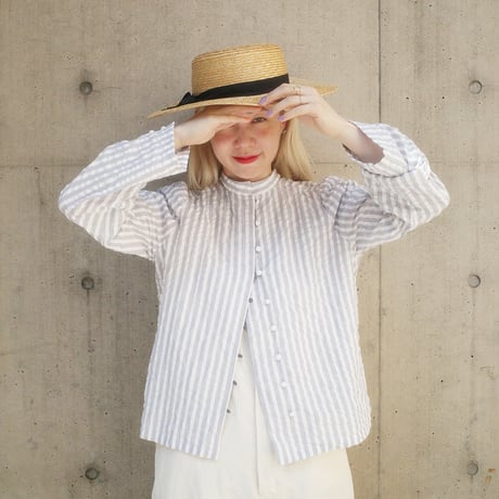 PARASOL STRIPES BLOUSE JACKET - cloudy gray