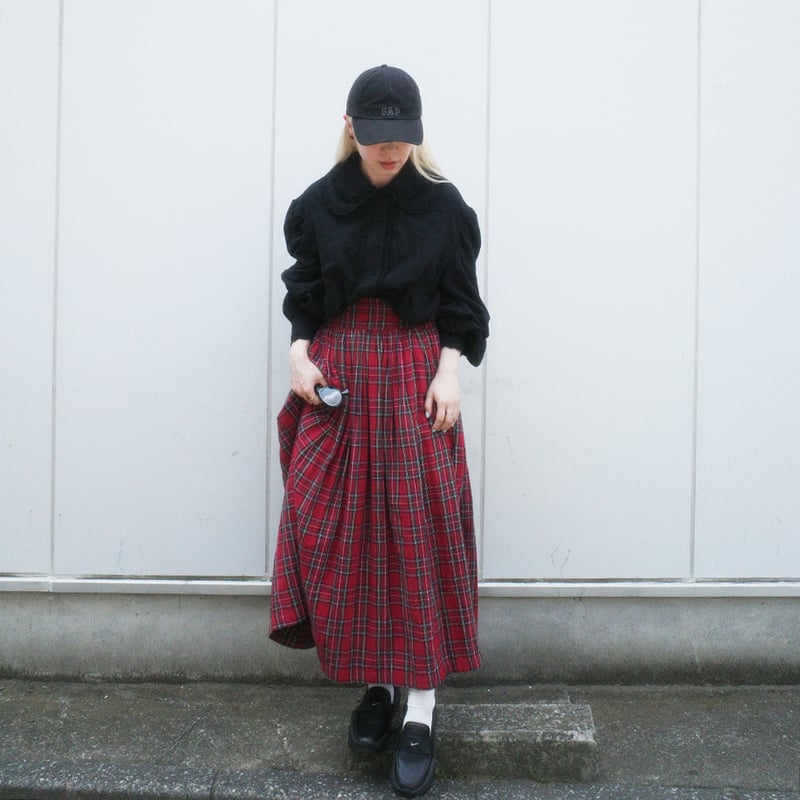 madder madder チェックラップスカート 赤チェック マダマダ DERA” CHECK HARVEST FESTIVAL SKIRT | madder ma