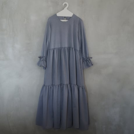 herringbone tiered dress - gray