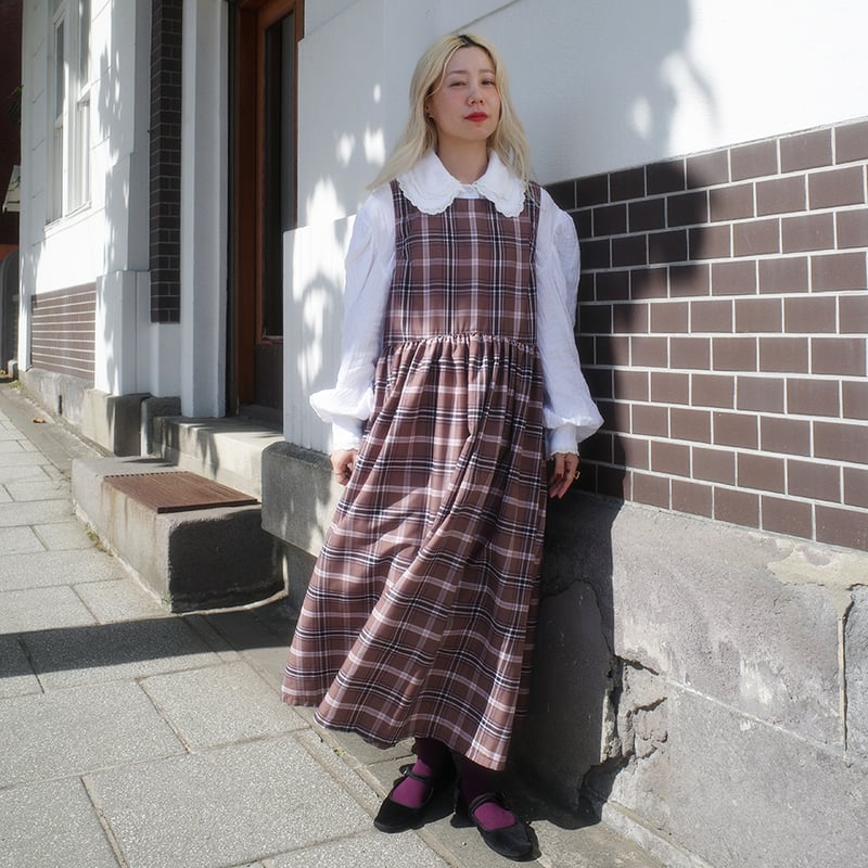 ワンピース madder madder magical sleeve check dress ON/OFF “Luna” magical sleeve check dress | madd