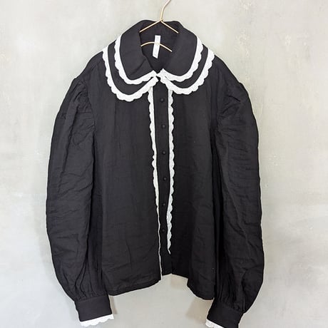 GO GO VINTAGE! BLOUSE - BLACK&WHITE