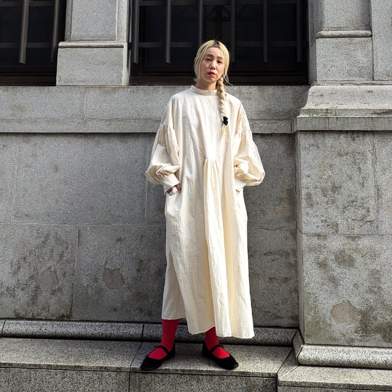 【新品未使用】maddermadder MM DEPARTMENT DRESS NEIGHBOR'S TEA TOWEL DRESS - OFF WHITE | madder