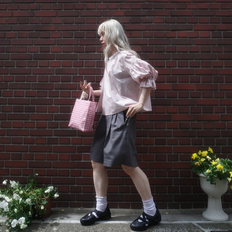 go vintage! frill short blouse -  nostalgic pink