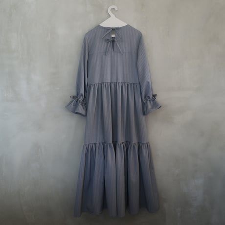herringbone tiered dress - gray