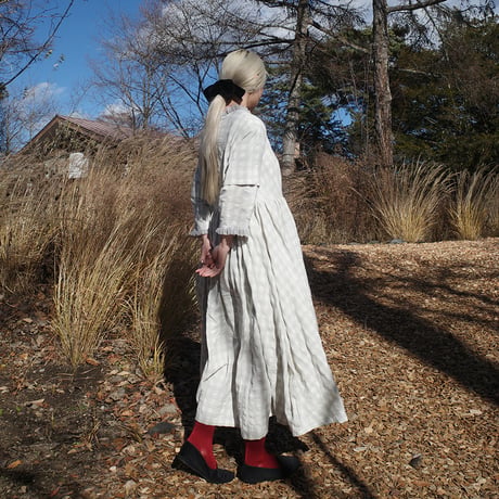 YUKI dress - windows - WHITE×GRAY CHECK