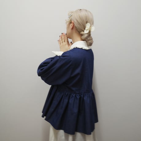“Zephyrus” first breath  blouse jacket - navy