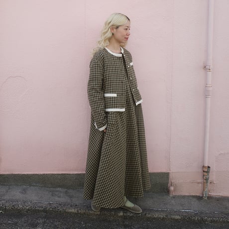 ON/OFF CHECK 182 DRESS - MODERN SEPIA