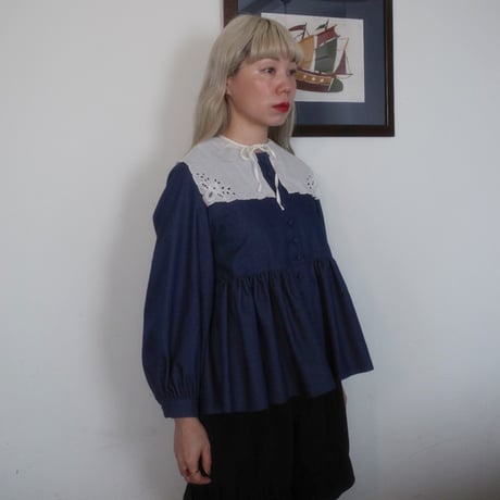“Zephyrus” first breath  blouse jacket - navy