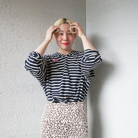 182 sailor collar border tops - calm navy