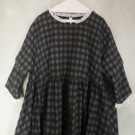YUKI dress - windows - CHARCOAL×GRAY CHECK