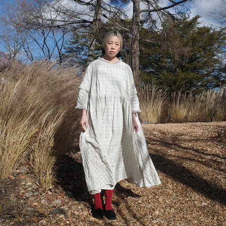 YUKI dress - windows - WHITE×GRAY CHECK