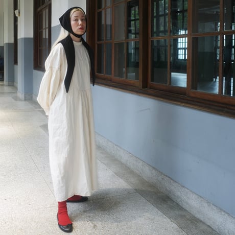NEIGHBOR’S TEA TOWEL DRESS - OFF WHITE