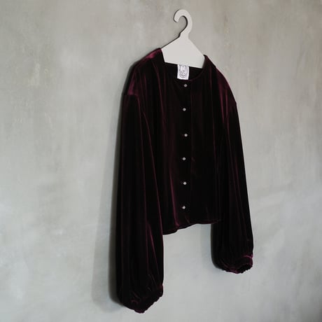 GO GO VINTAGE!  VELOUR BOLERO JACKET - garnet