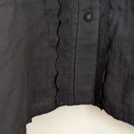 GO GO VINTAGE! BLOUSE - BLACK×BLACK