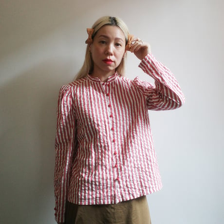 PARASOL STRIPES BLOUSE JACKET - sunny red