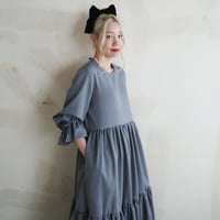herringbone tiered dress - gray