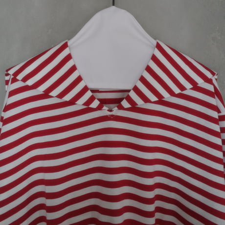 182 sailor collar border tops - passion red