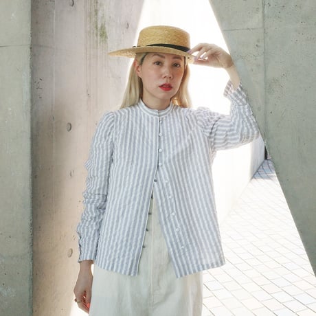 PARASOL STRIPES BLOUSE JACKET - cloudy gray