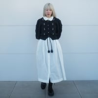GO GO VINTAGE! TUCK FRILL DRESS - WHITE