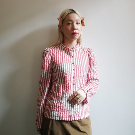 PARASOL STRIPES BLOUSE JACKET - sunny red