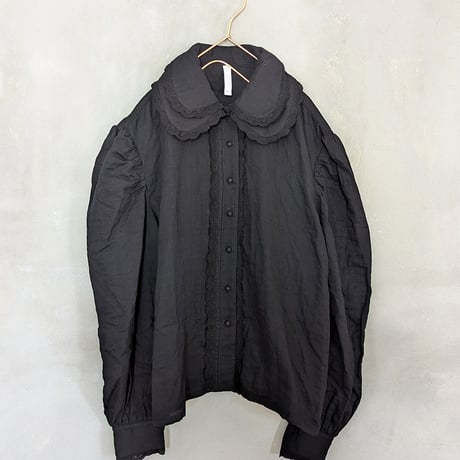 GO GO VINTAGE! BLOUSE - BLACK×BLACK