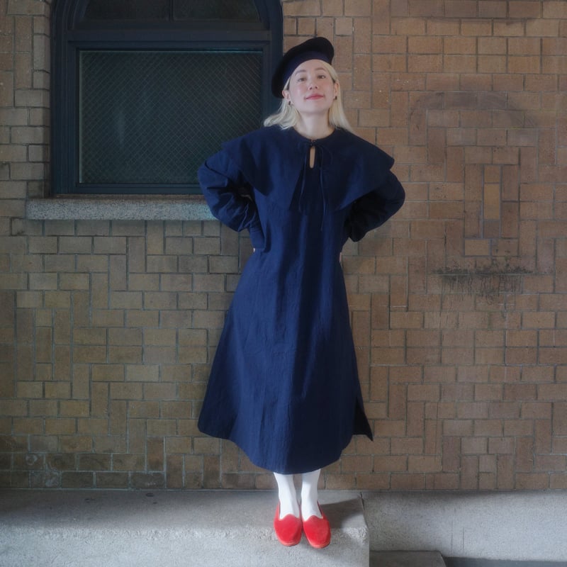 ワンピース madder madder First Quarter MOON DRESS First Quarter MOON DRESS - NAVY | madder madder