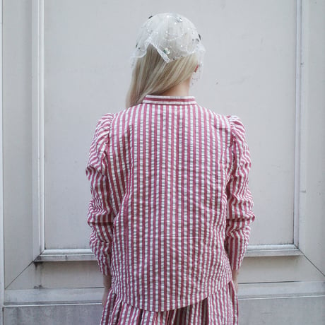 PARASOL STRIPES BLOUSE JACKET - sunny red